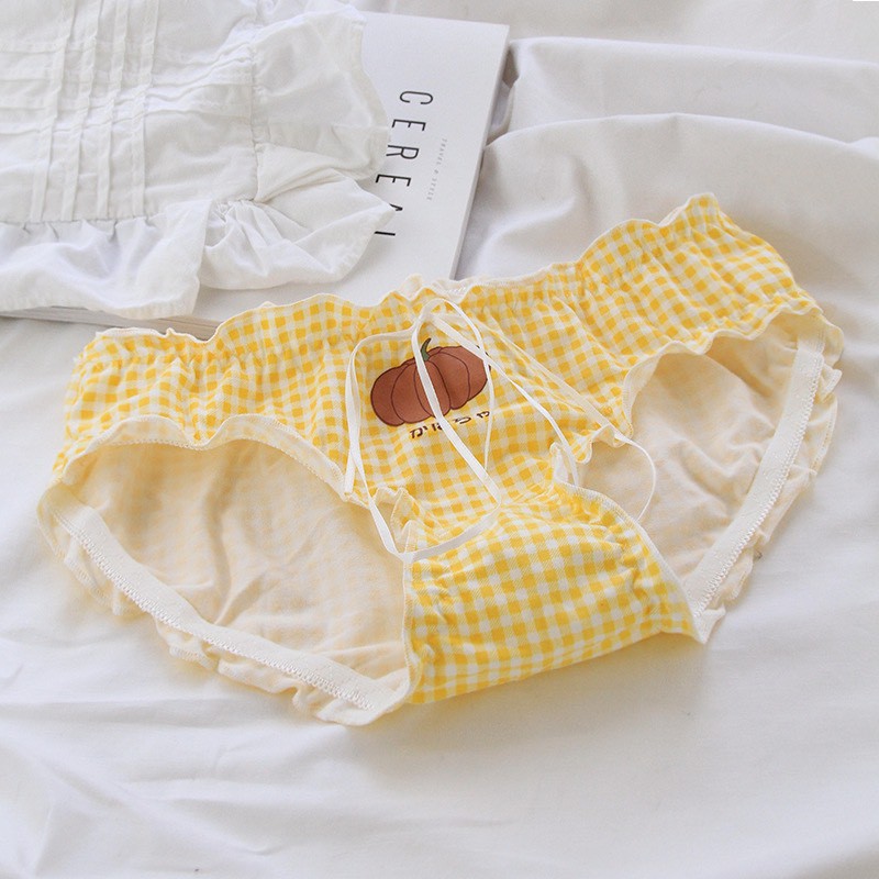 Quần Lót Nữ Cotton ❤️FREESHIP❤️ Set Cotton Cao Cấp Kẻ Viền Bèo Thắt nơ mẫu L104 | BigBuy360 - bigbuy360.vn