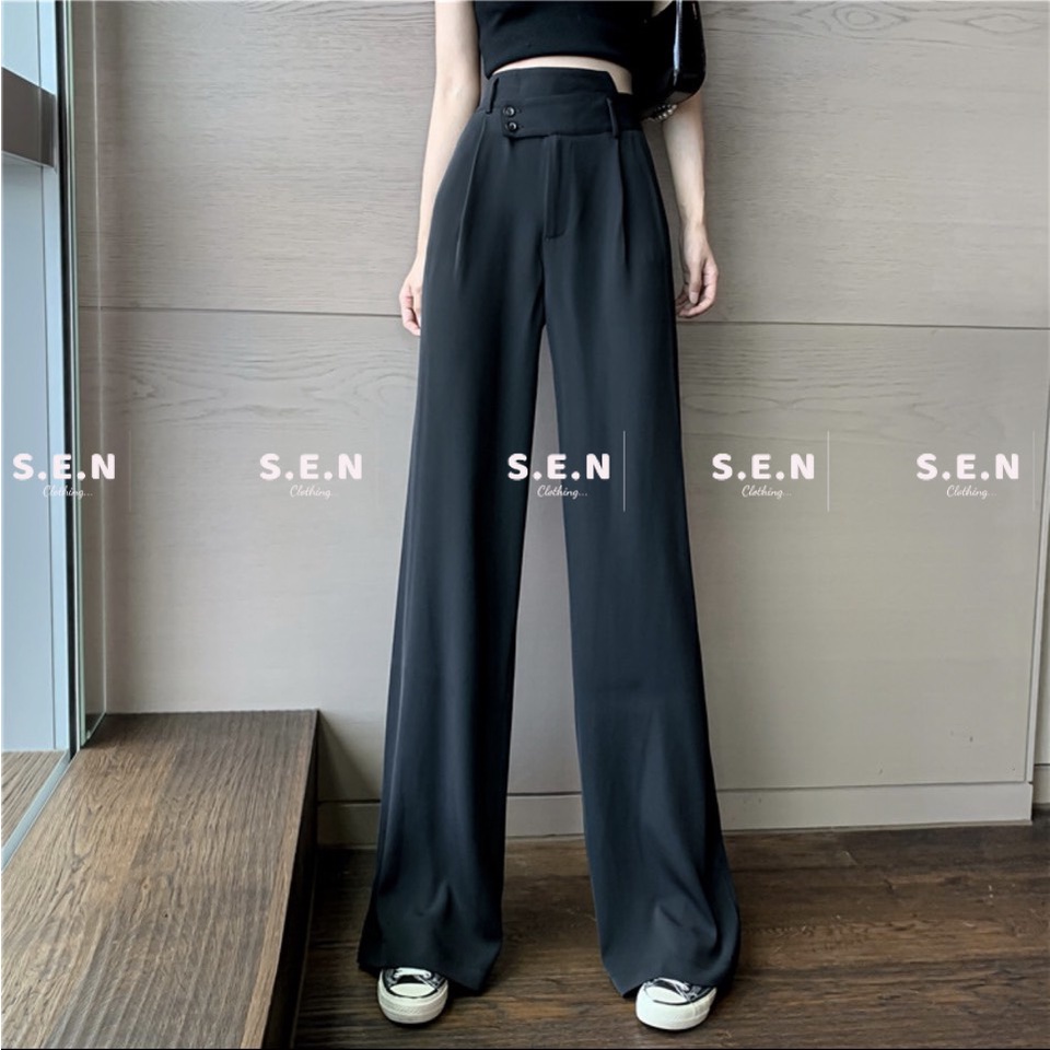 Quần ống xuông cạp chéo 2 nút dài 100cm