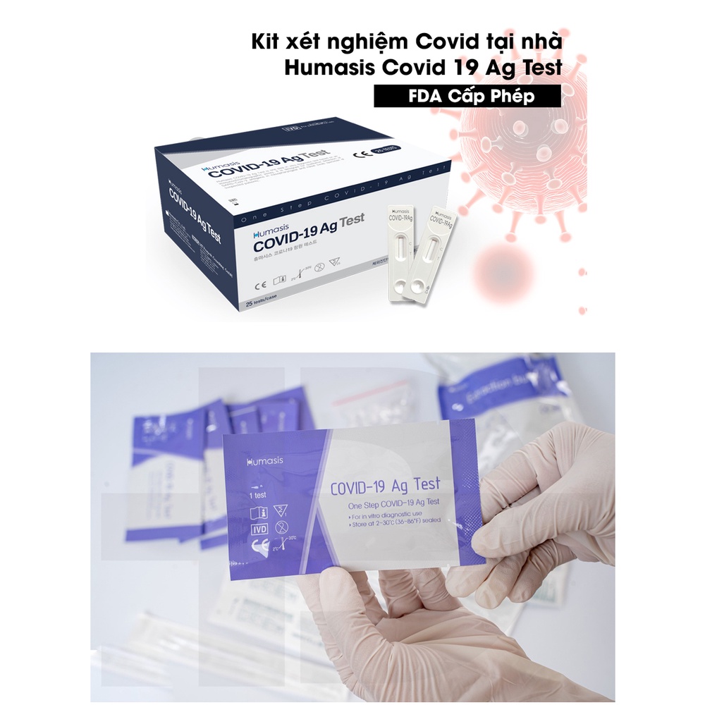 Dụng cụ kit test nhanh COVID-19 Humasis - Hàn Quốc