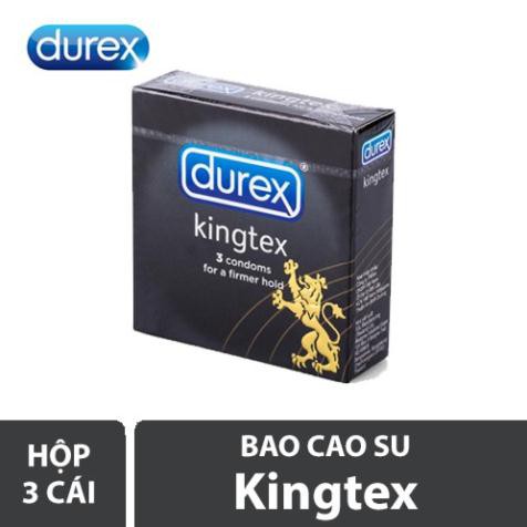 [Chính Hãng] - Bao cao su Durex Kingtex HỘP 3 CÁI  Size 52mm - BCS Ôm Sát - Kéo dài thời gian yêu hiệu quả