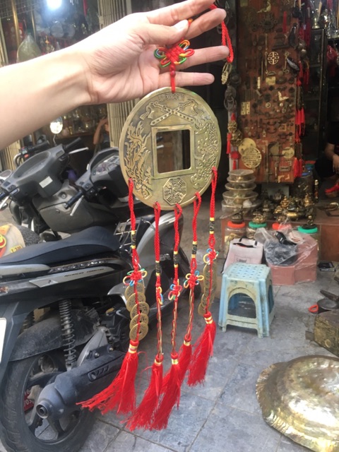 Đồng Xu Trấn Trạch / Chiêu Tài Cỡ Đại bằng đồng xâu dây tiền ngũ đế phong thủy tài lộc