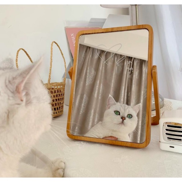 Gương quai gỗ quay 360 độ Hàn Quốc - Décor nhà Sò