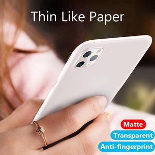 Ốp điện thoại mặt nhám siêu mỏng 0.4mm cho iPhone 12 Mini 11 Pro Max X XS XR 7 8 Plus SE 2020