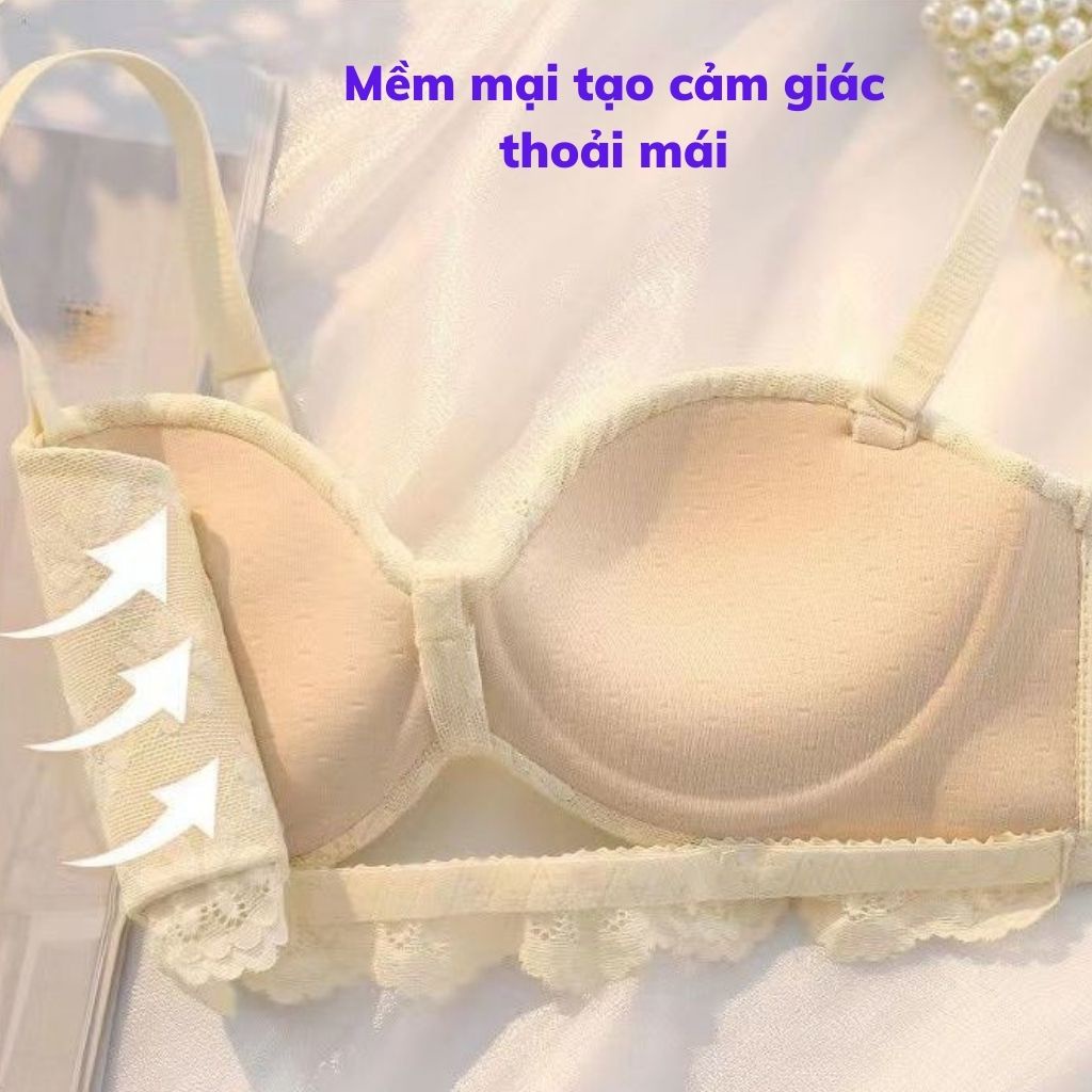Áo ngực nữ không gọng nâng ngực, áo lót không dây ren hoa gợi cảm và sexy DEVARI A947