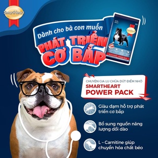 Thức ăn khô cho chó con SmartHeart Power Pack Puppy 3kg tăng cơ bắp, giàu năng lượng