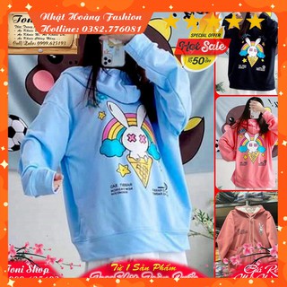 [FreeShip]  ÁO HOODIE - ÁO KHOÁC NỈ NGOẠI Dây Kéo - Thỏ Cầu Vồng (HD1670 - Bad Rabbit -