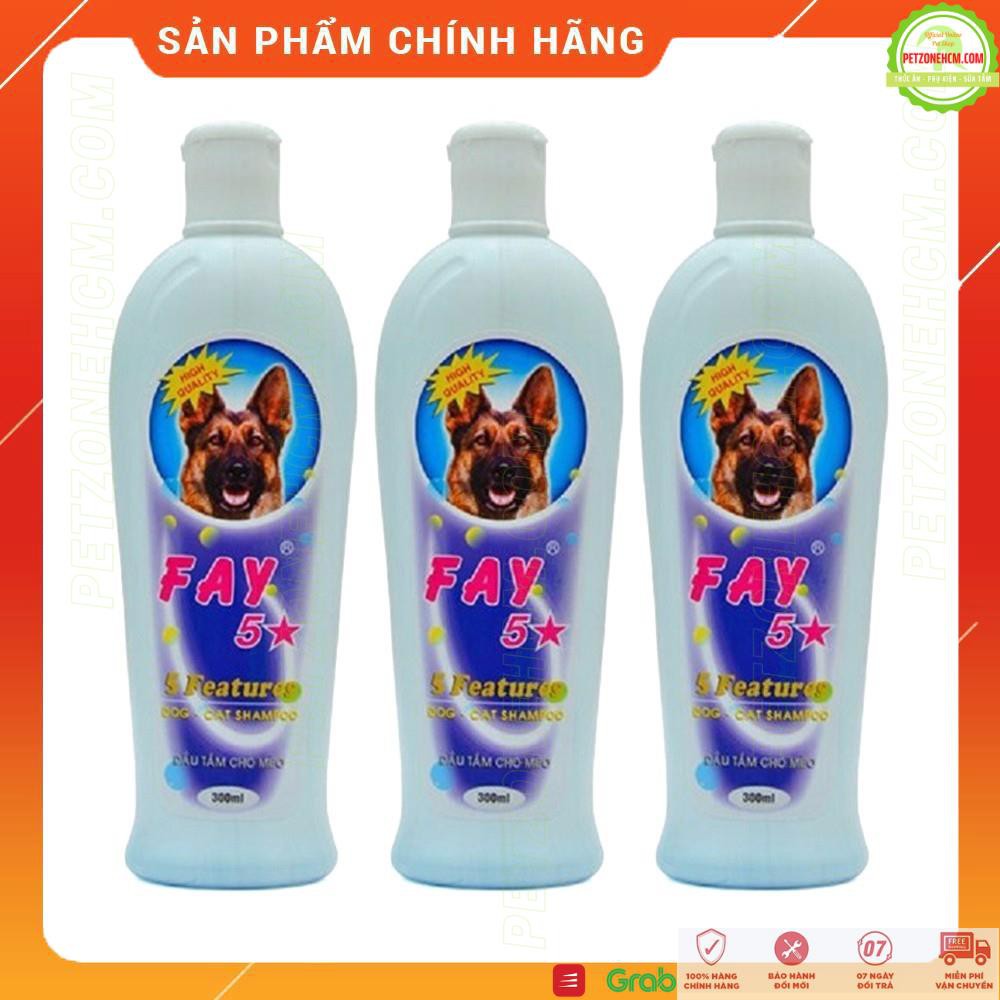 Dầu tắm Fay 5 sao (5 in 1) 300ml và 800 ml cho chó mèo với 5 công dụng xem thông tin sản phẩm