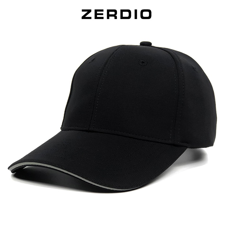 Nón kết nam nữ khóa đồng cao cấp, Mũ lưỡi trai viền trắng màu đen form cứng cáp M22