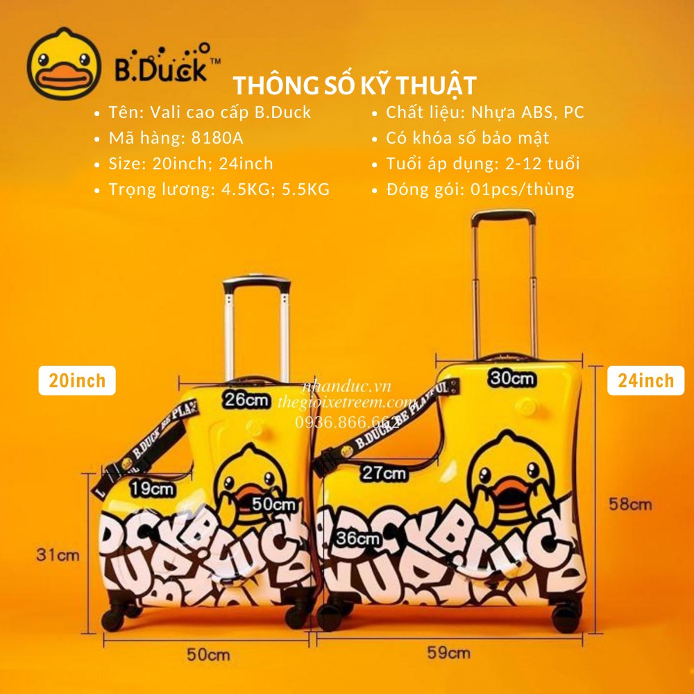 Vali cho bé hình vịt bản quyền BDuck 8180A