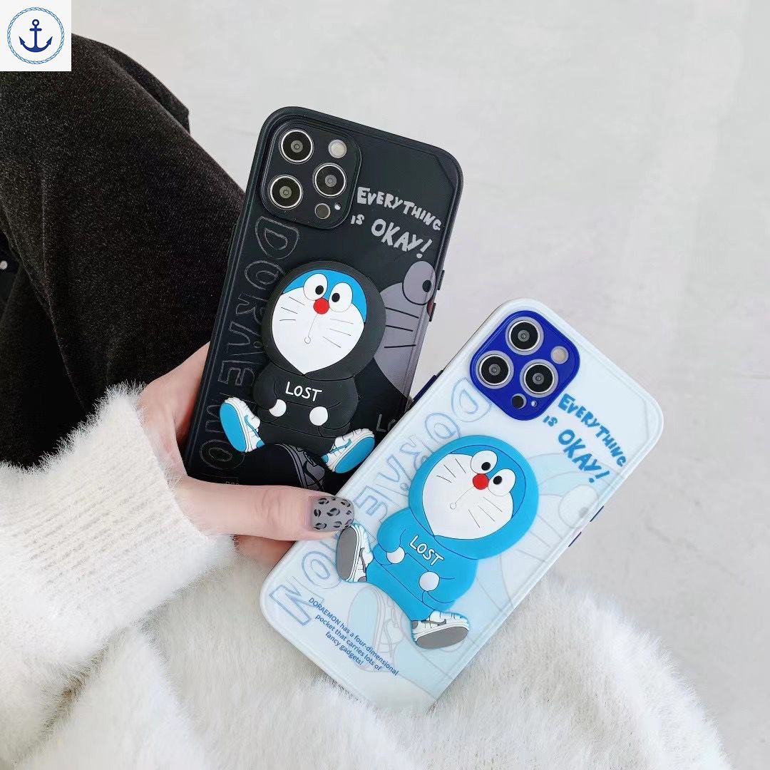 Ốp Điện Thoại Hình Doraemon Đáng Yêu Cho Iphone 11 12 Pro Max Hoạt Hình