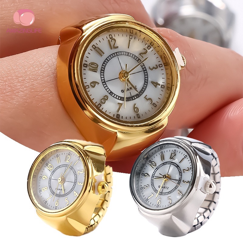 Nhẫn Mặt Đồng Hồ Bằng Thép Không Gỉ Thời Trang Cá Tính