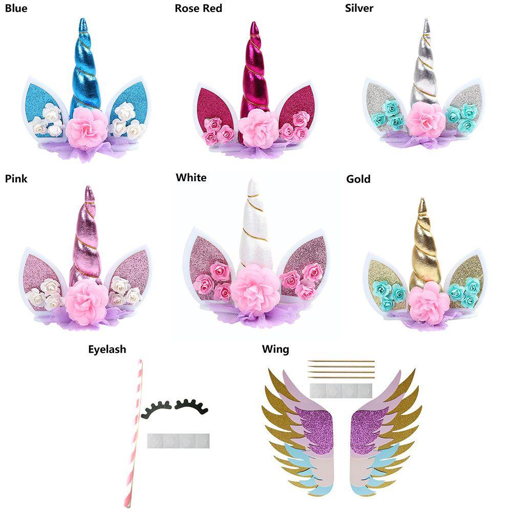 ESPO Phụ Kiện Trang Trí Bánh Kem Hình Kỳ Lân Màu Cầu Vồng Thời Trang