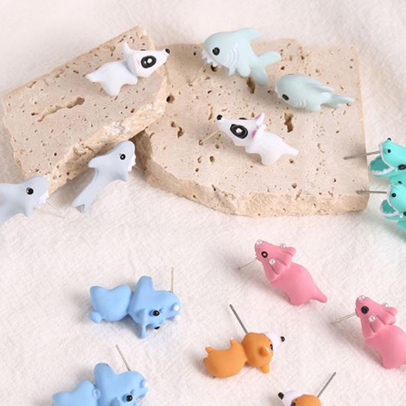 Khuyên Tai Kim Loại Họa Tiết Hoạt Hình Phong Cách Hàn Quốc Cho Nữ