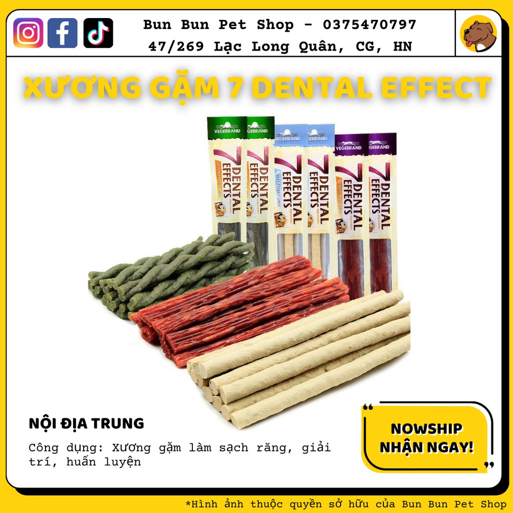 Xương gặm sạch răng 7 dental effect thanh đơn 15gr