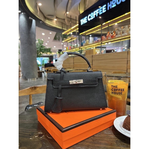 Túi xách da sần quai xách mini size 19