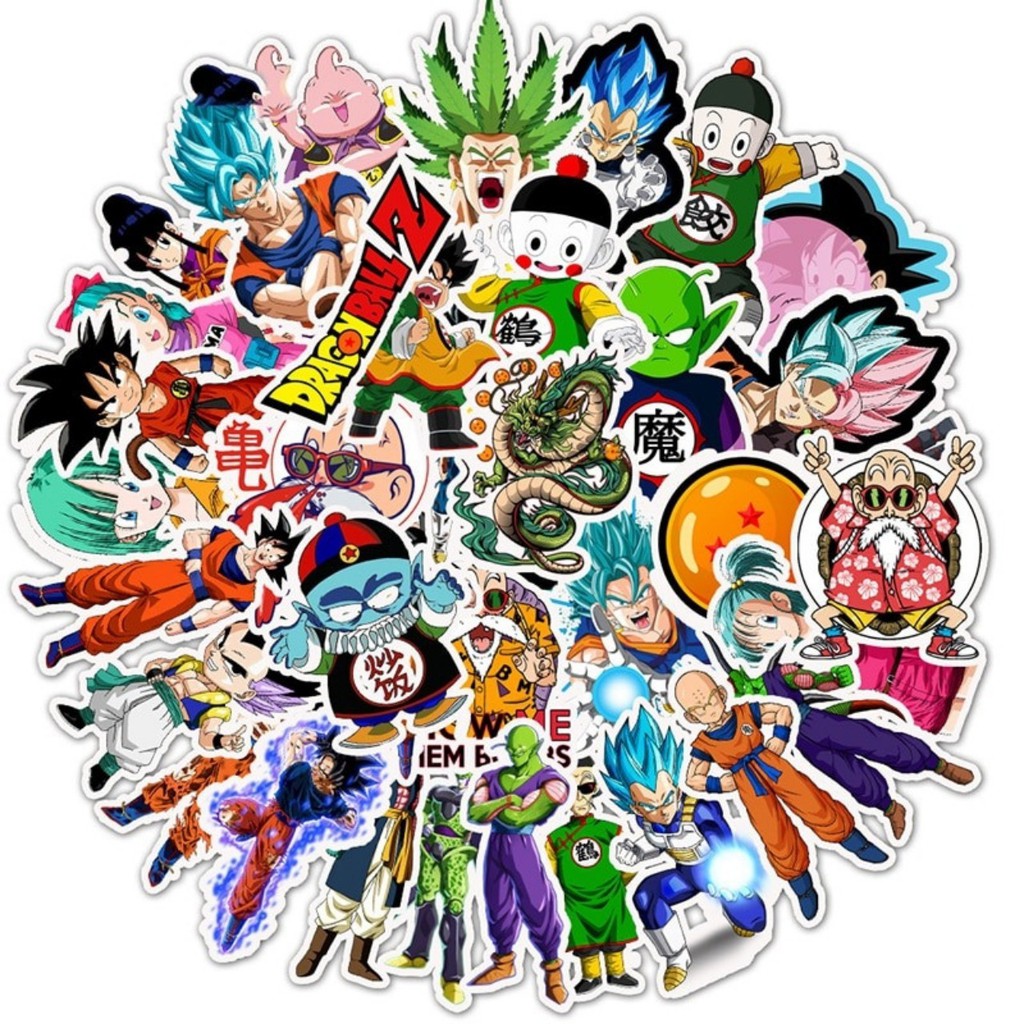 Sticker Dragon Ball - Miếng dán decal 7 Viên Ngọc Rồng chống nước dán xe nón bảo hiểm tủ vali STK02