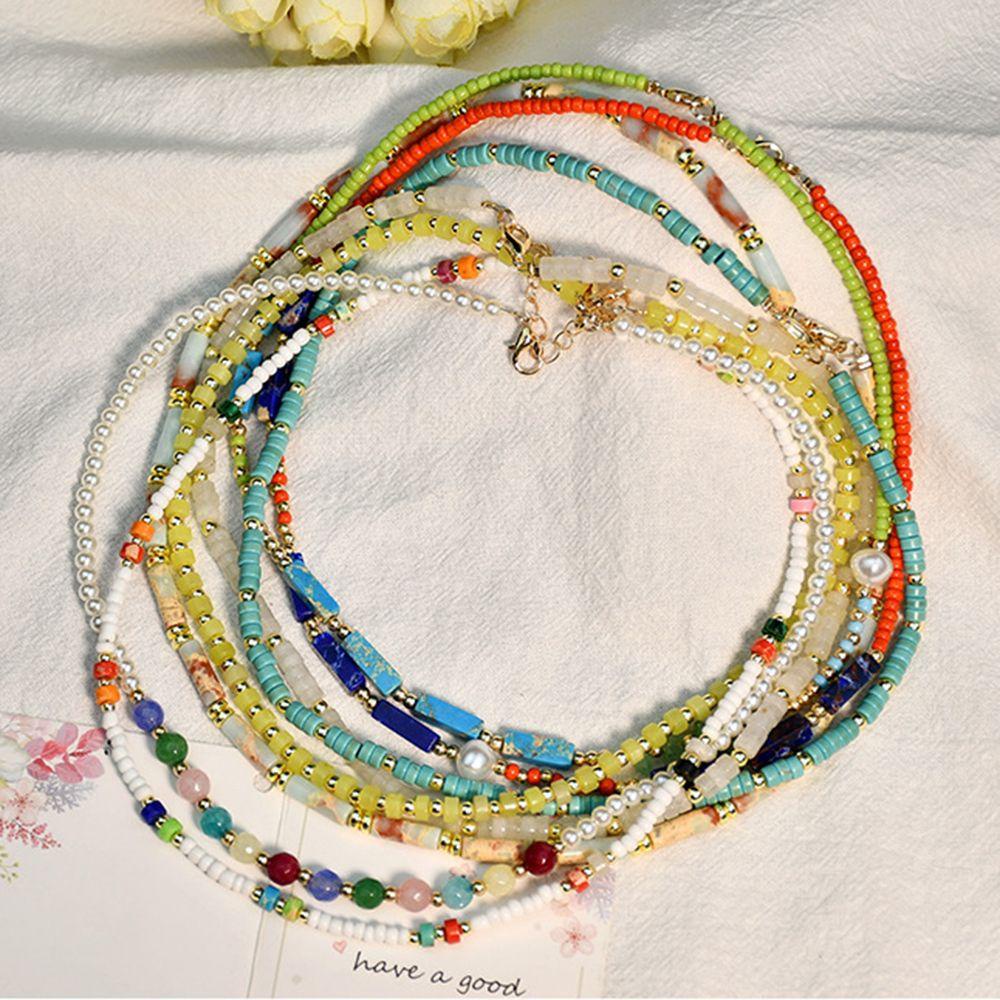 ✣Hs✣ Vòng cổ Đính Hạt Nhiều Màu Sắc Phong Cách Bohemian
