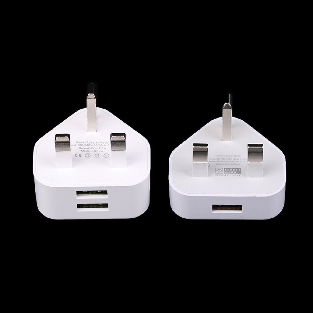 [cxGYMO] UK Mains 3 Pin Plug Adapter Wall Charger 1/2-Port Dual USB For Phones Tablet  HDY
