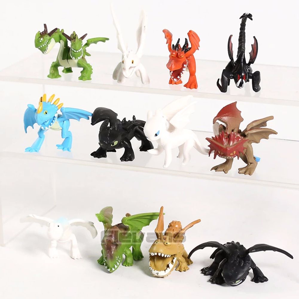 Set 12 mô hình nhân vật rồng phim hoạt hình Bí kíp luyện rồng Taylor1