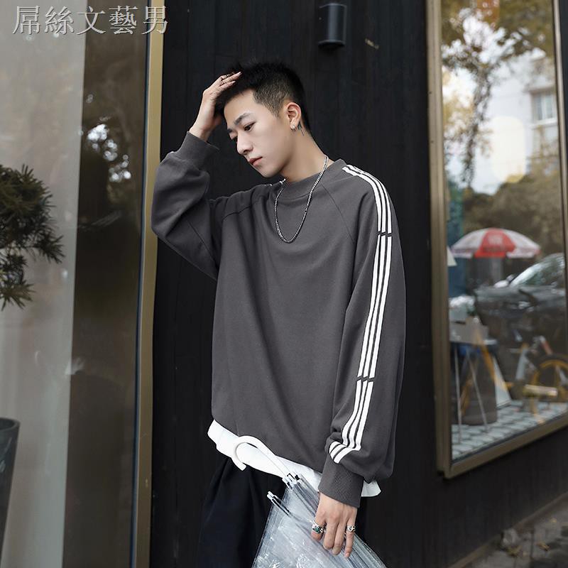 Áo Sweater Dáng Rộng Kẻ Sọc Kiểu Hip-Hop Hàn Quốc Thời Trang Mùa Thu Cho Các Cặp Đôi