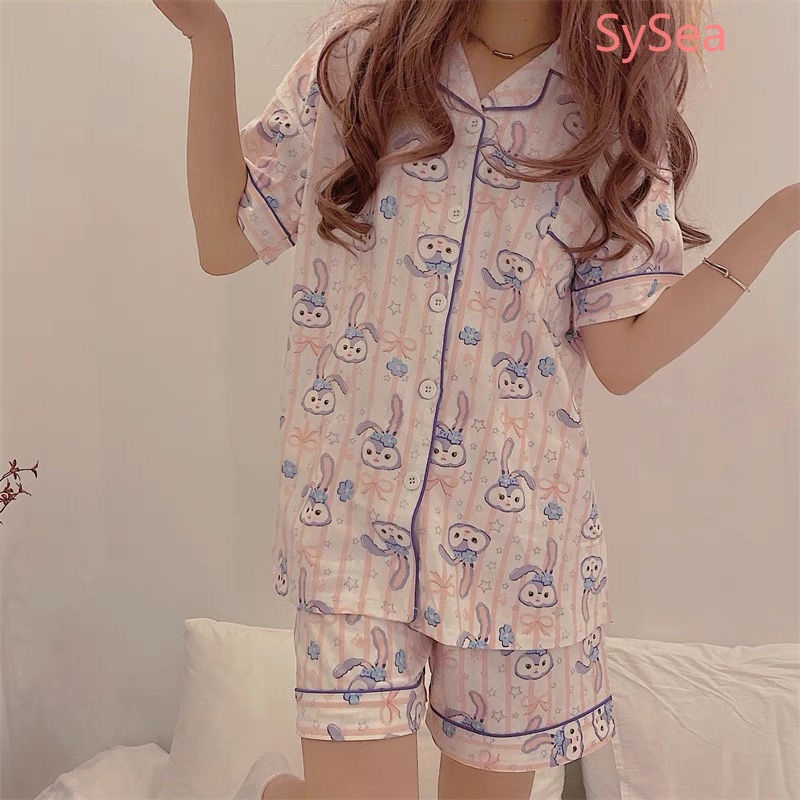 Bộ Đồ Ngủ Ngắn Tay Thời Trang Mùa Hè Ngọt Ngào Dành Cho Nữ