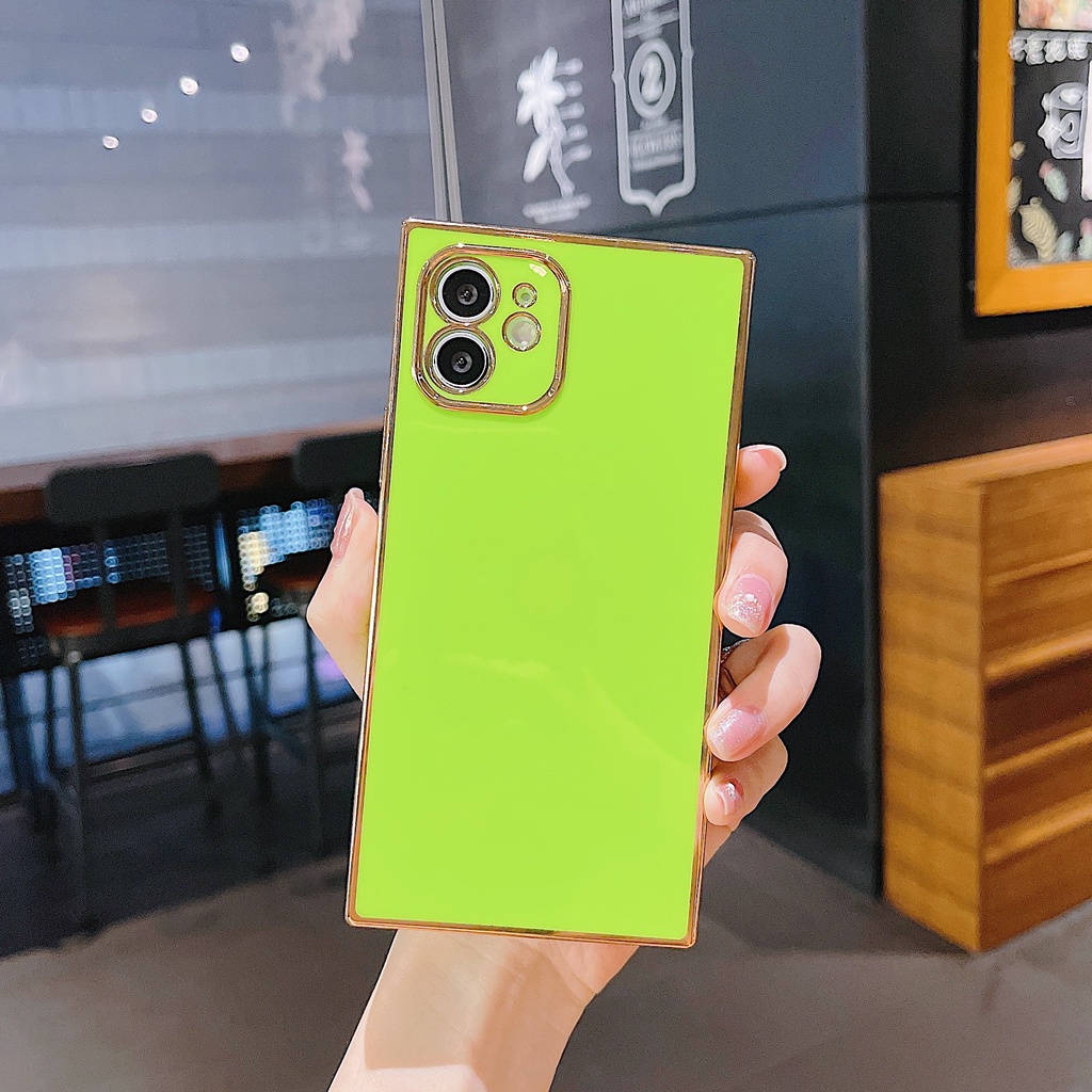 Vỏ Vuông đơn Giản Màu Tinh Khiết Cho IPhone 7 8 Plus SE2020 X XS 11 12 Pro MAX 12mini Vỏ Mềm