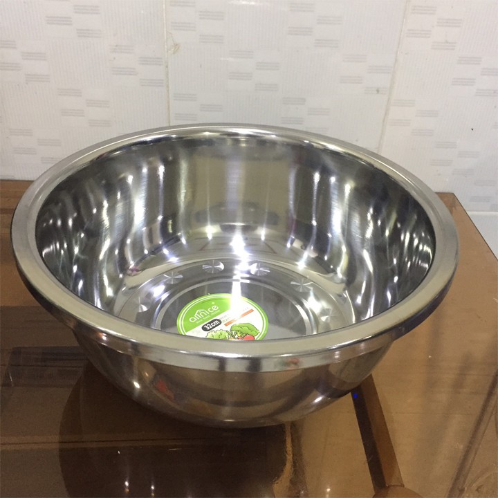 [DEAL GIẢM] THAU Thau inox rửa rau, củ, quả dày đẹp size 32cm hàng Cao Cấp