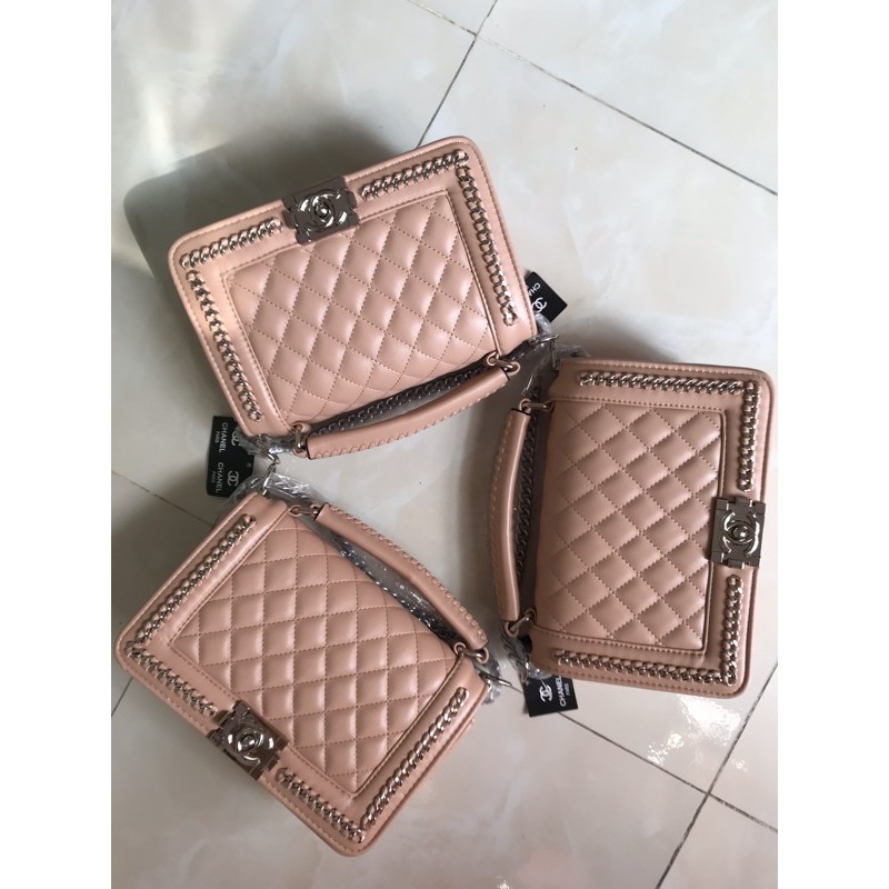 TÚI XÁCH NỮ CÓ TAY CẦM XÁCH TAY ĐEO CHÉO MÀU HỒNG SIZE 25CM