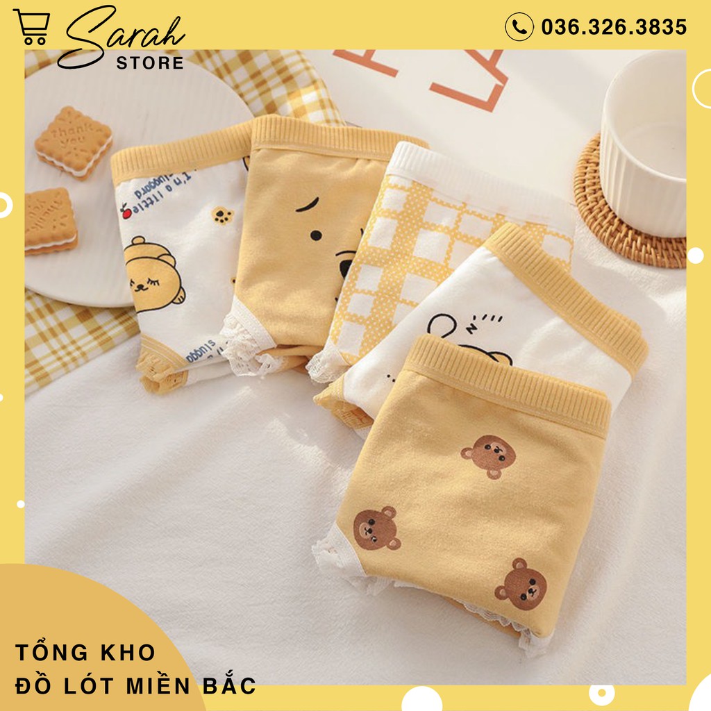 [Mã WASTDEP giảm 5K đơn bất kì] Quần Lót Nữ Cotton Hoạ Tiết Bear Siêu Xinh