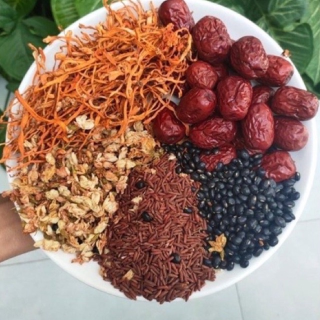 Trà gạo lứt đông trùng hạ thảo hộp 500g
