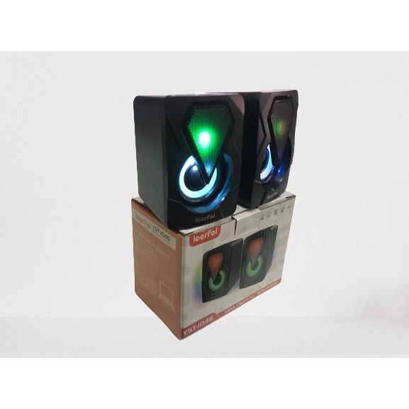 Loa vi tính mini 2.0 LeerFei YST-1046 bass siêu trầm, led nhiều màu sẵn hàng