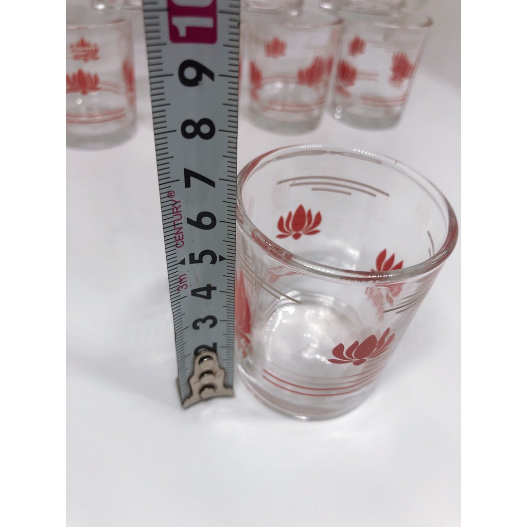 🌻 Bộ 12 Ly Thủy Tinh Uống Trà Hoa Sen