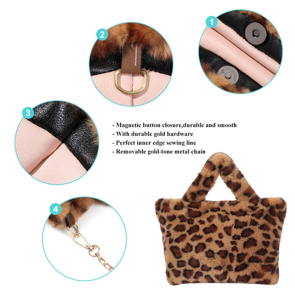 Túi xách vải lông nhân tạo cá tính thời trang dành cho nữ | WebRaoVat - webraovat.net.vn