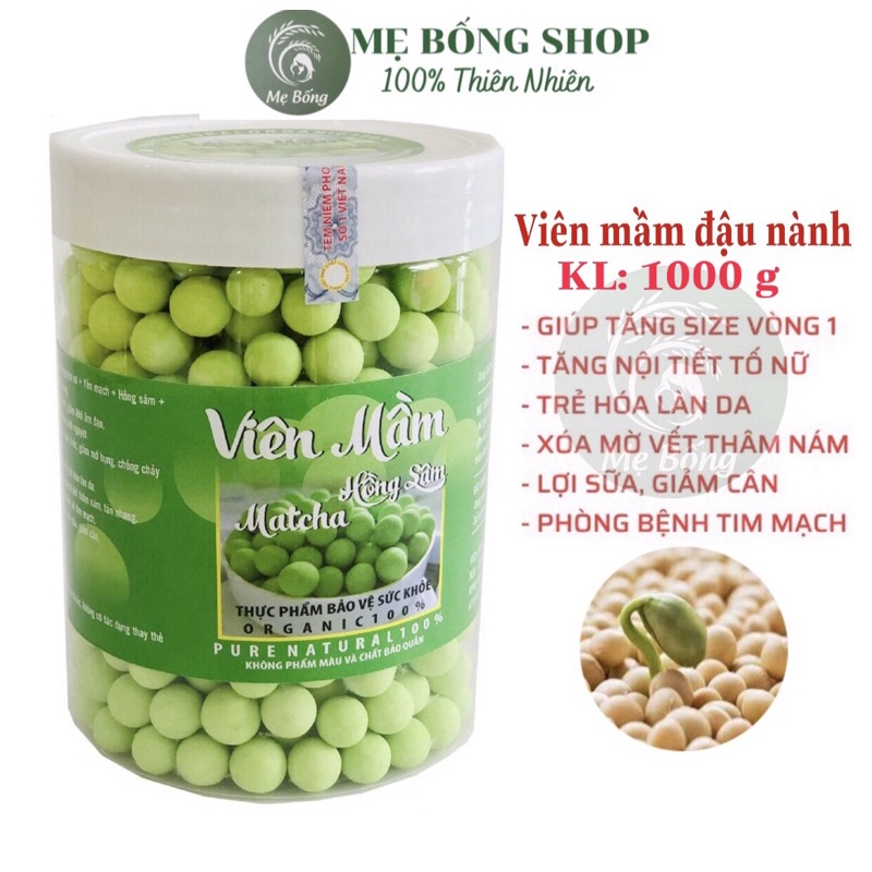 Viên mầm đậu nànhFREESHIP Viên mầm đậu nành nguyên xơ tăng vòng 1, viên mầm đẹp da giữ dáng 1kg