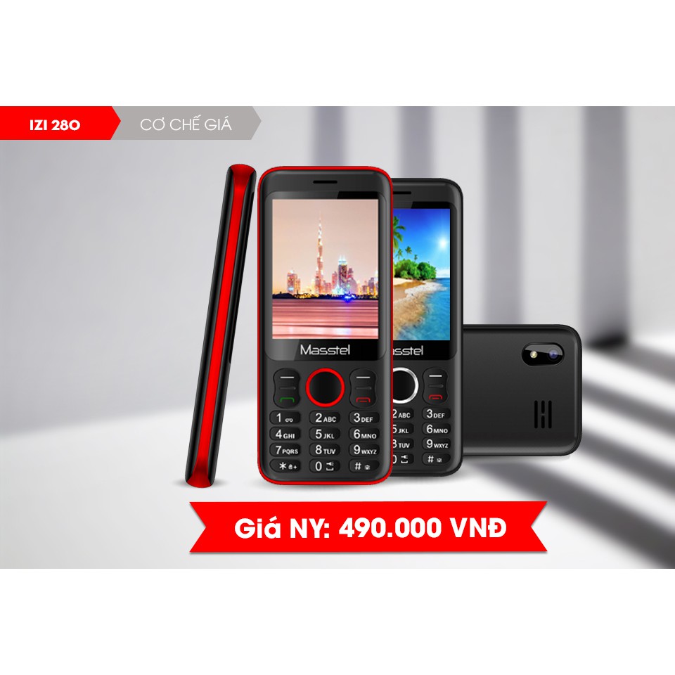 Điện Thoại Masstel izi 280 Pin Khủng - Loa To Bàn Phím Lớn - Nghe FM Không Cần Tai Nghe