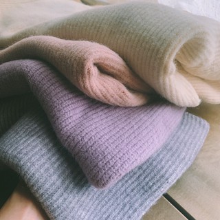 Áo len gân trơn kiểu dáng basic