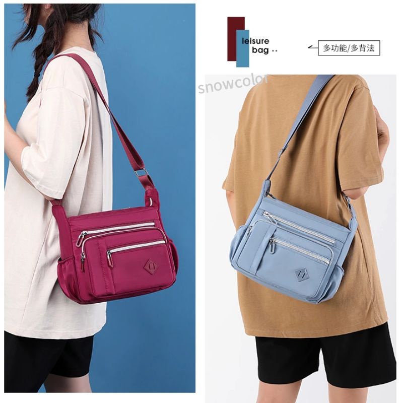 Túi Đeo Chéo Canvas Chống Thấm Nước Phong Cách Hàn Quốc Beg Silang Perempuan Wanita Murah Cantik Cho Nữ