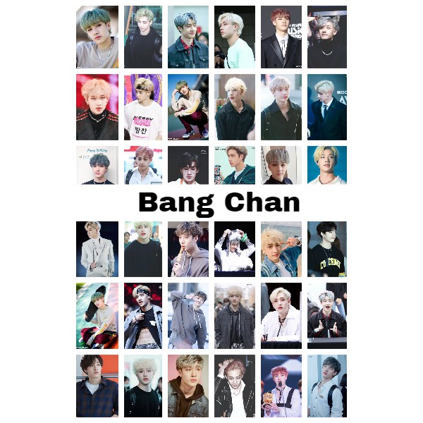 Lomo card 54 ảnh thành viên Stray Kids - Bang Chan