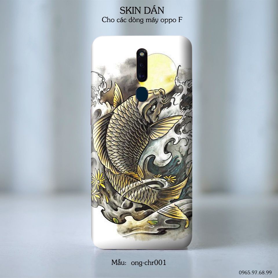 Skin dán cho các dòng điện thoại Oppo F5 - F7 - F9 - F11 in hình cá chép cực đẹp