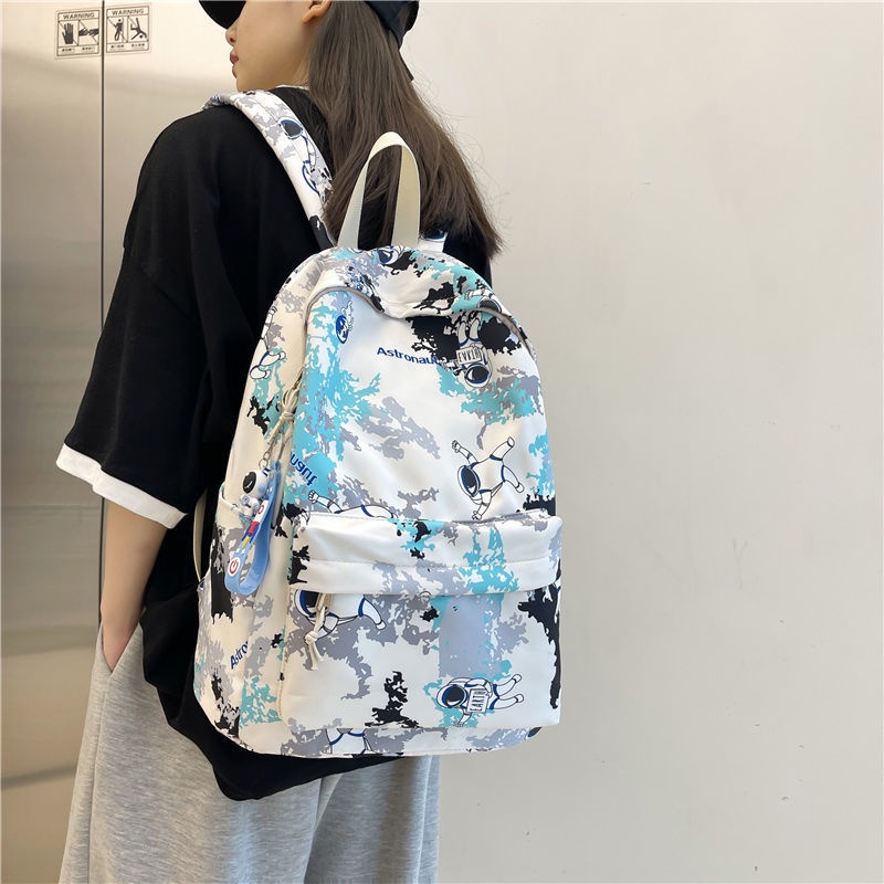 Balo đi học in hình phi hành gia thời trang Hàn Quốc tùy chọn màu sắc cho nam và nữ