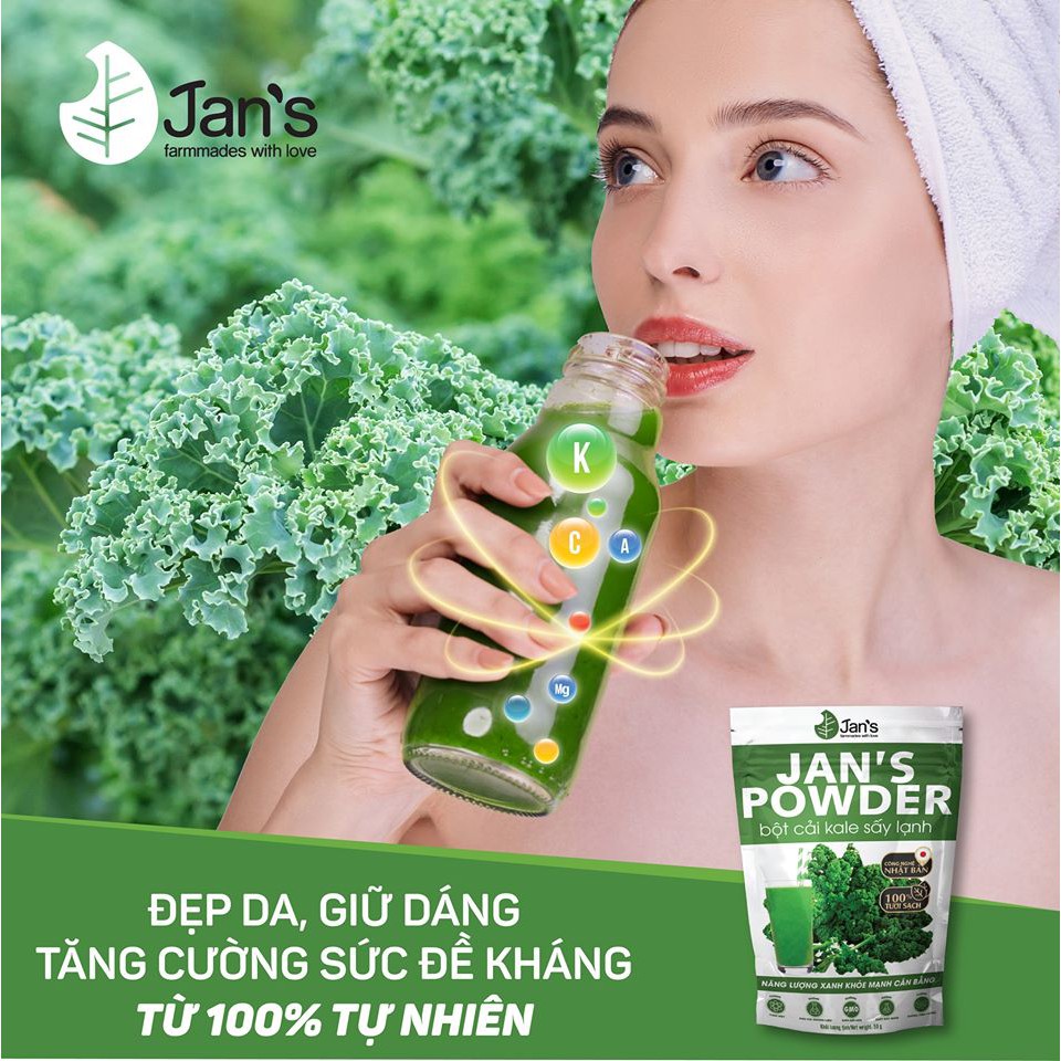 [CHÍNH HÃNG] Bột Cải Xoăn Kale Sấy Lạnh Jan's