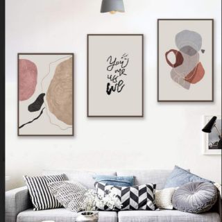Bộ 3 tranh trừu tượng đẹp lạ 30x42 kèm khung