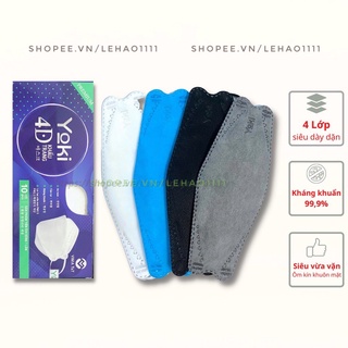 Combo 10 Hộp Khẩu trang Yoki 4D cao cấp 4 lớp hàng công ty mỗi hộp 10 cái