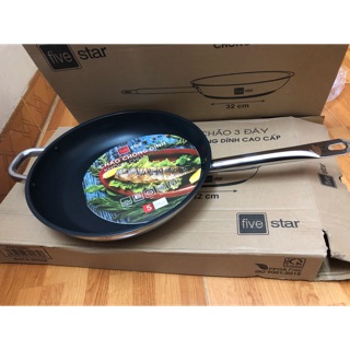 Chảo chống dính 3 đáy inox Fivestar cỡ đại từ 30cm-32cm