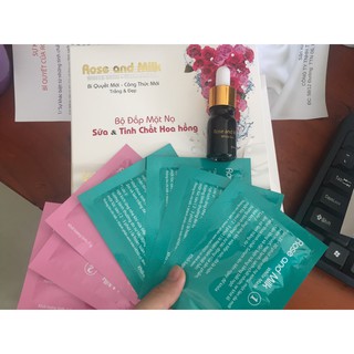TẶNG KÈM SERUM DƯỠNG DA bộ đắp mặt nạ dưỡng trắng Sữa và Tinh Chất Hoa Hồng MIDAN BẠCH NGỌC LIÊN