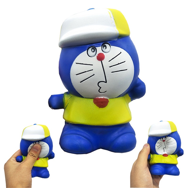 SQUISHY DOREMON ĐỘI MŨ ĐÔ RÊ MON MỀM CHẬM TĂNG CÓ HƯƠNG THƠM