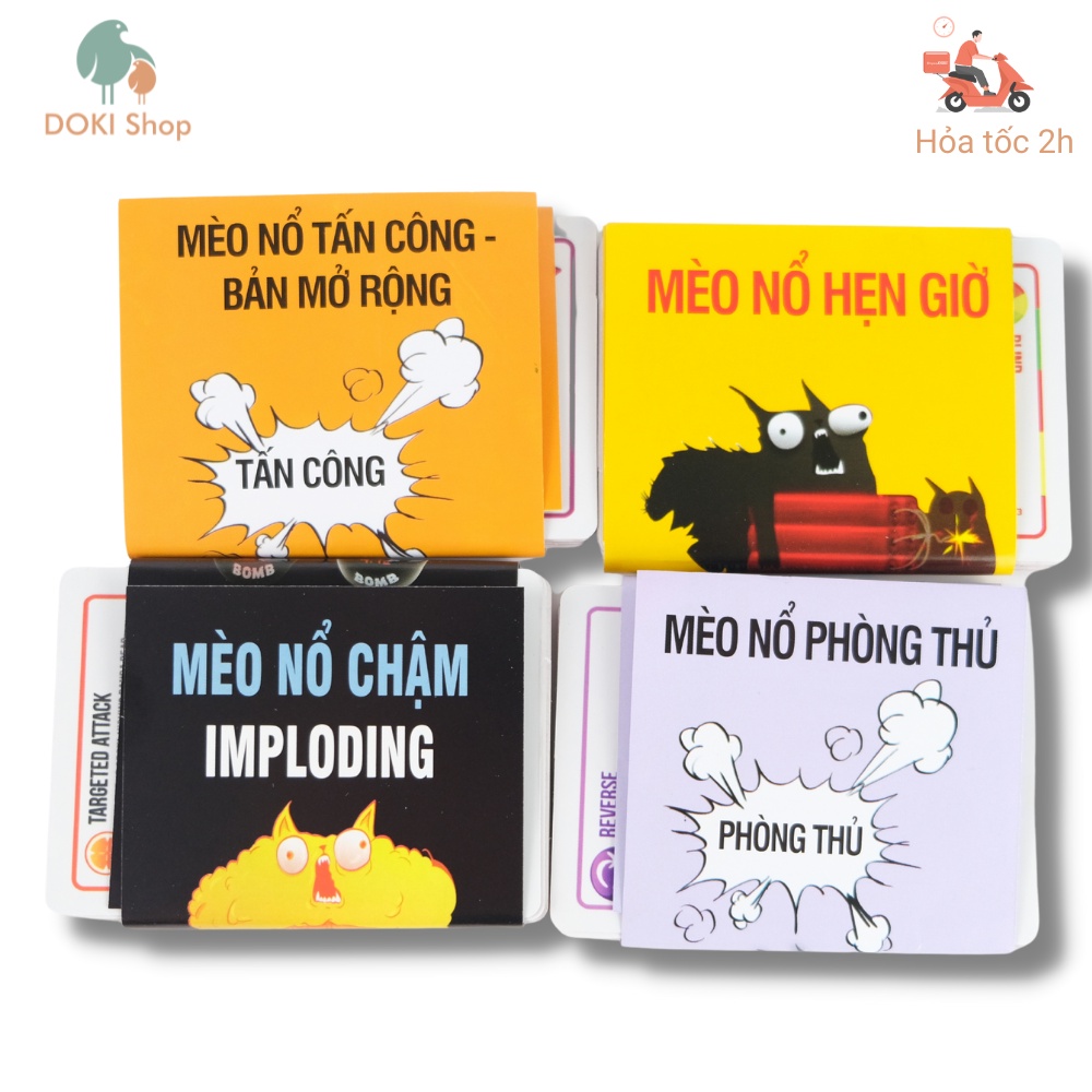 Combo 3, 6 bộ mèo nổ mở rộng tiếng Anh giấy dày