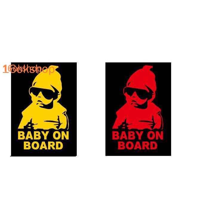 Miếng dán phản quang in chữ Baby on board độc đáo trang trí cho ô tô