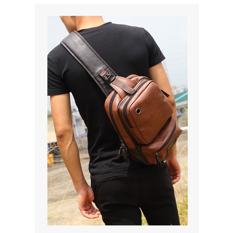 Túi Đeo Chéo Nam Thời Trang Hàn Quốc Da PU ETONWEAG E7713 | BigBuy360 - bigbuy360.vn