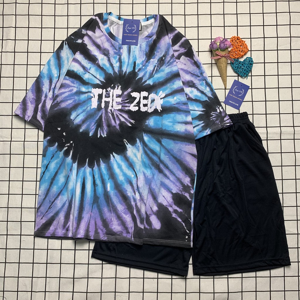 Set Bộ Loang Màu Chữ z Uniex Tay Lỡ Lapi VN, Đồ Bộ Cartoon, Freesize, Thun Cotton, Nam Nữ Đều Mặc Được